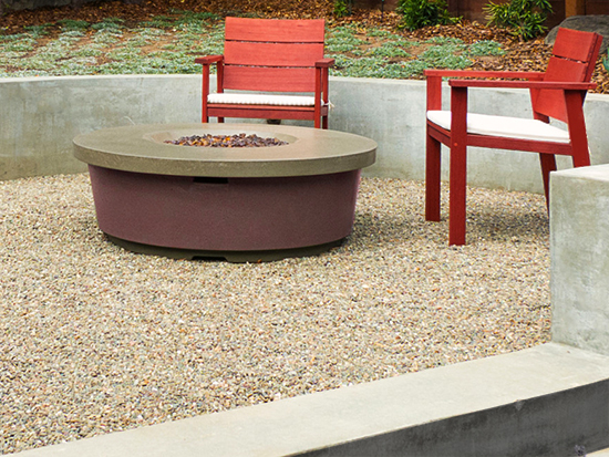 Pea gravel patio
