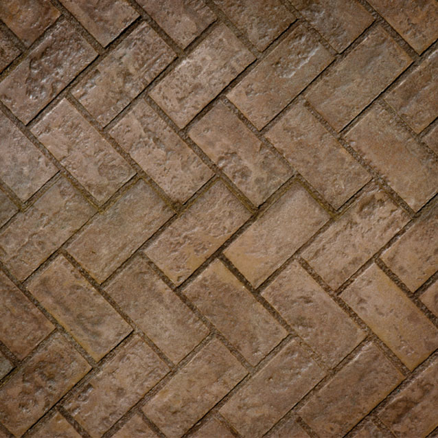 stamped concrete herringbone pattern