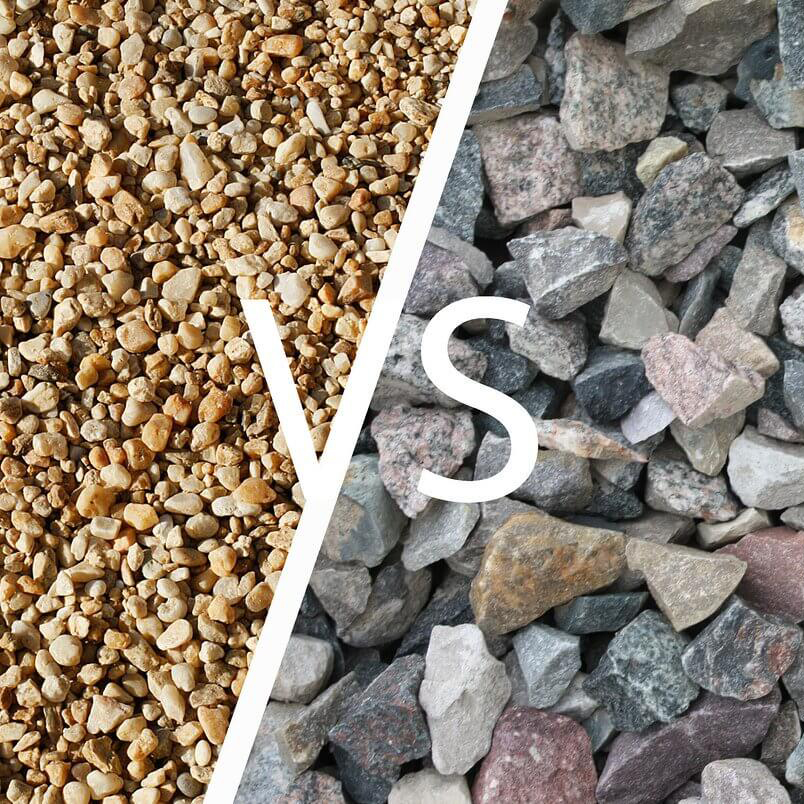 Crushed Stone Vs Pea Gravel What S, What Size Gravel For Landscaping