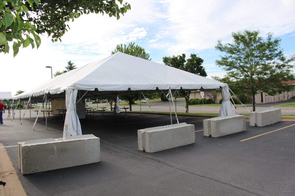 Concrete block outdoor seating