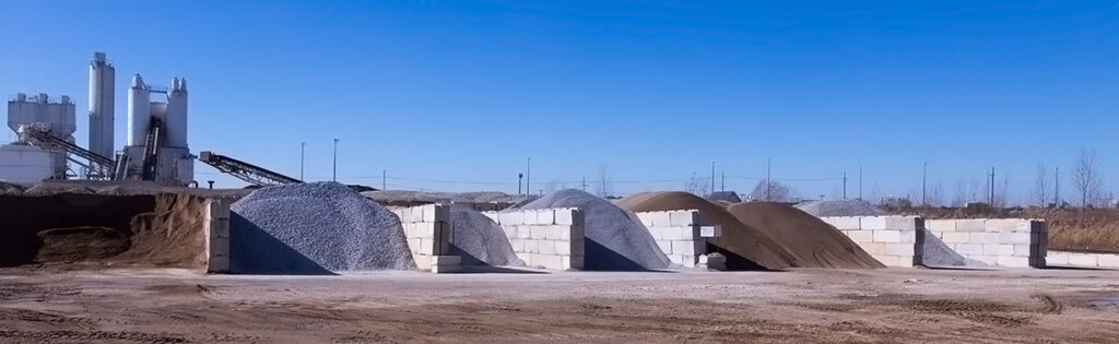 concrete block aggregate storage bins